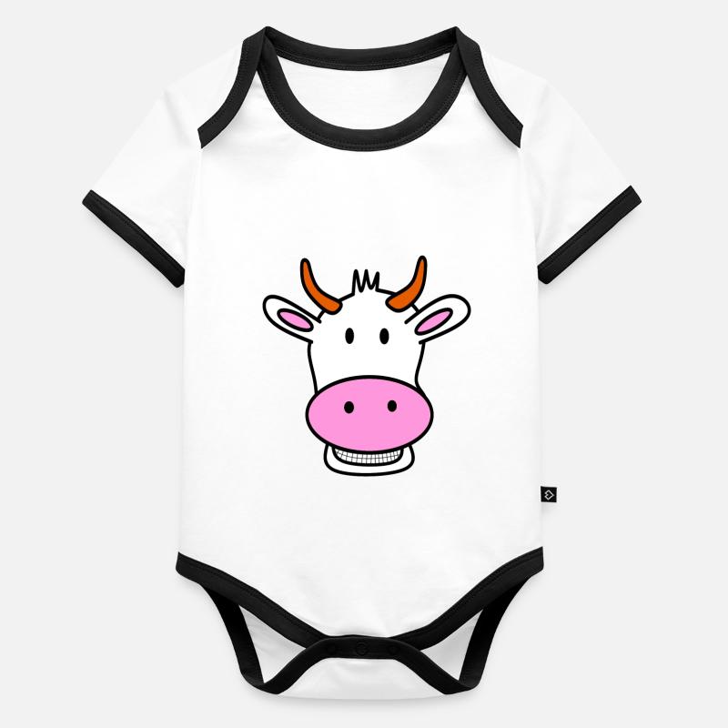 vache qui rit Body Bébé bio contrasté manches courtes