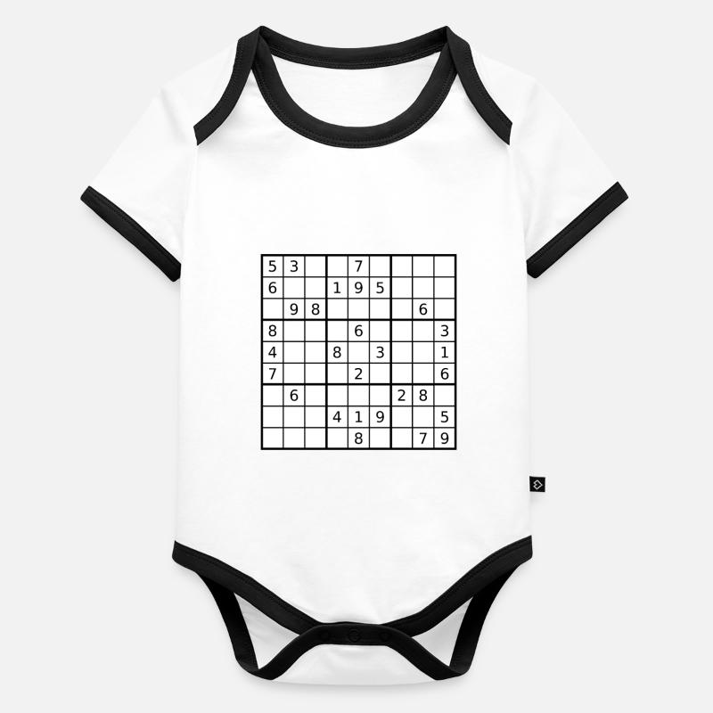 Sudoku Body Bébé bio contrasté manches courtes