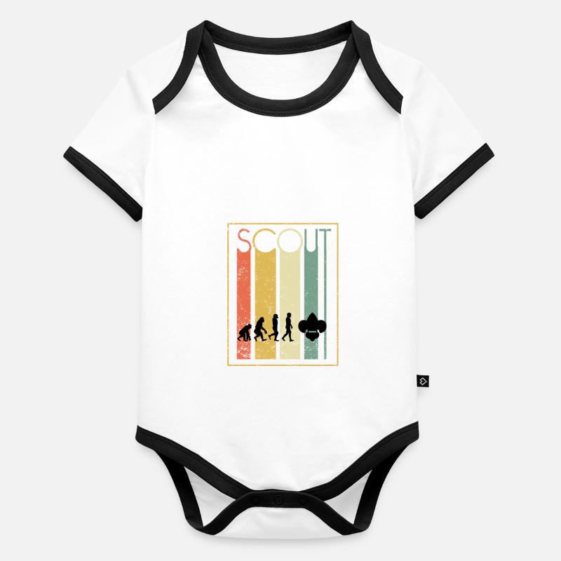 Pfadfinder Camping Natur Geschenk · Evolution Baby Bio-Kurzarm-Kontrastbody