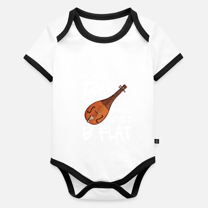 Without a bard the world would b flat Body Bébé bio contrasté manches courtes