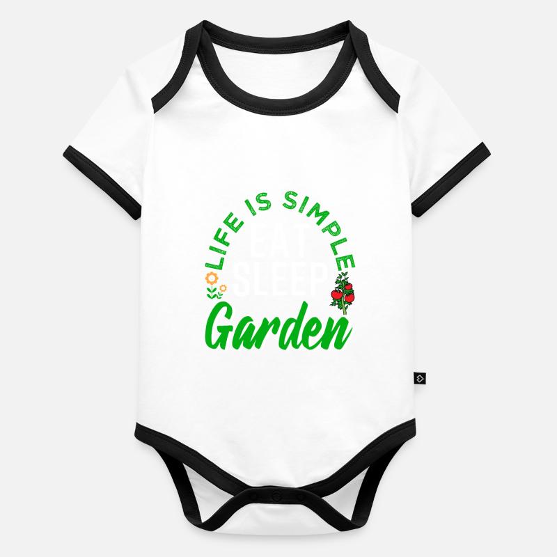 Jardinage Pouce vert Body Bébé bio contrasté manches courtes
