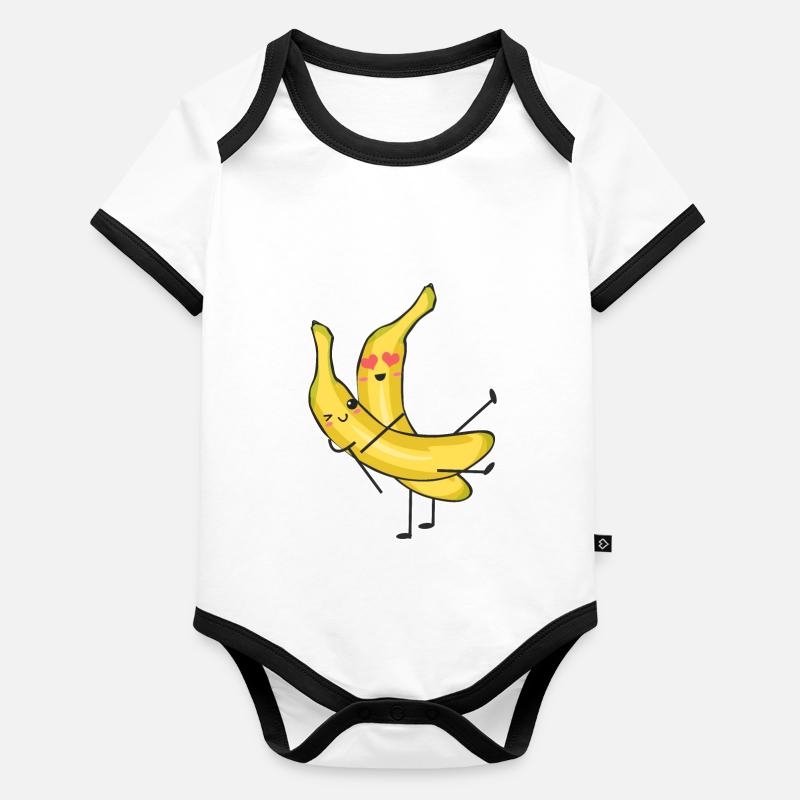 Banane Comic Chibi Manga Anime Vegan Geschenk Baby Bio-Kurzarm-Kontrastbody