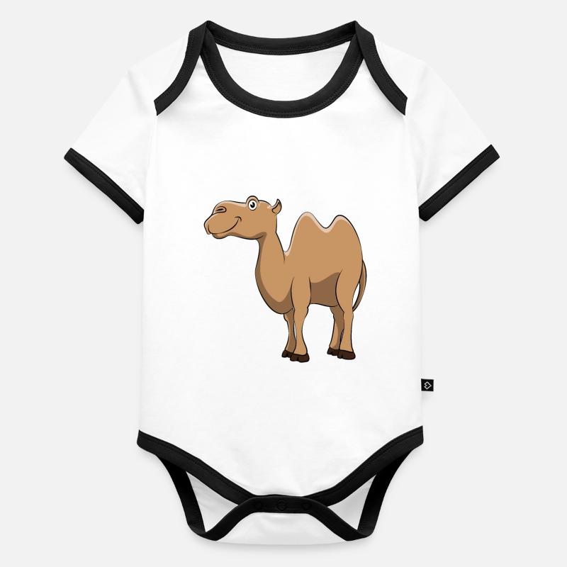 Camel camels love animals lover gift Organic Baby Contrasting Bodysuit