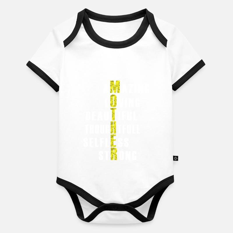 Fête des mères Body Bébé bio contrasté manches courtes