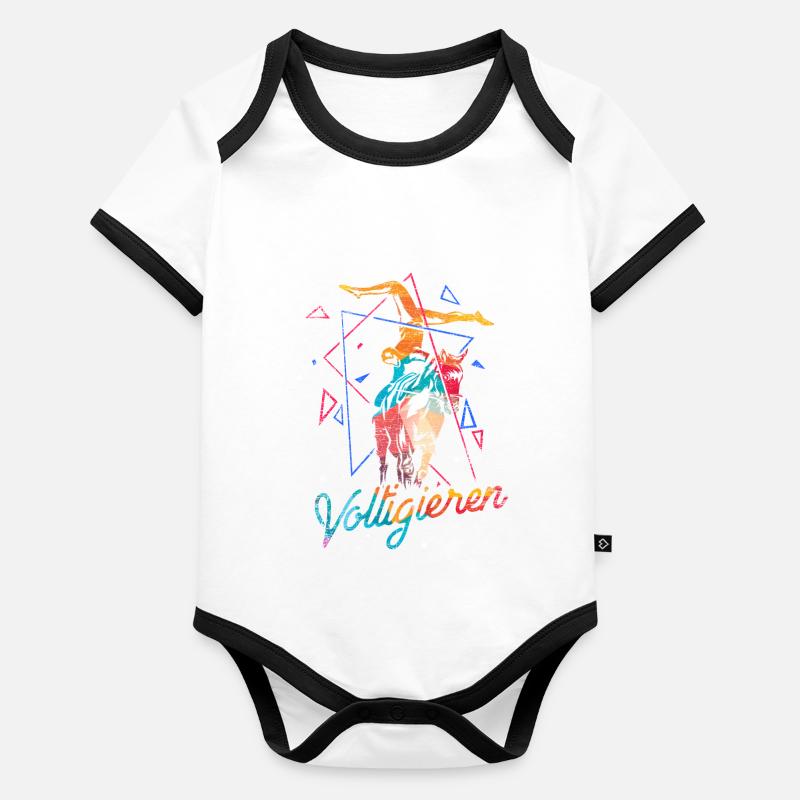 Vaulting horse gift Organic Baby Contrasting Bodysuit