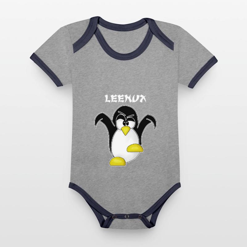 Linux Computer Nerd Geek Computer Science Admin Gift Organic Baby Contrasting Bodysuit