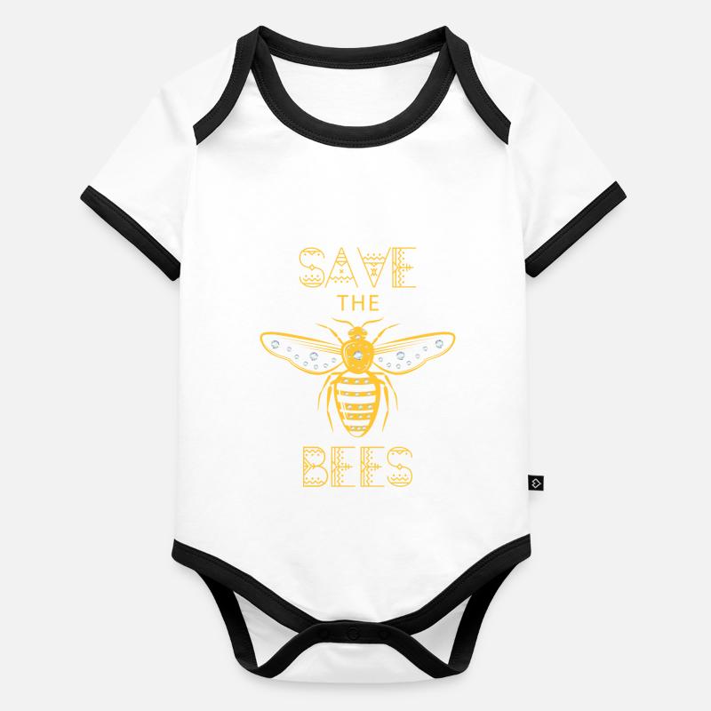 Save the Bees Save the bees environment Organic Baby Contrasting Bodysuit