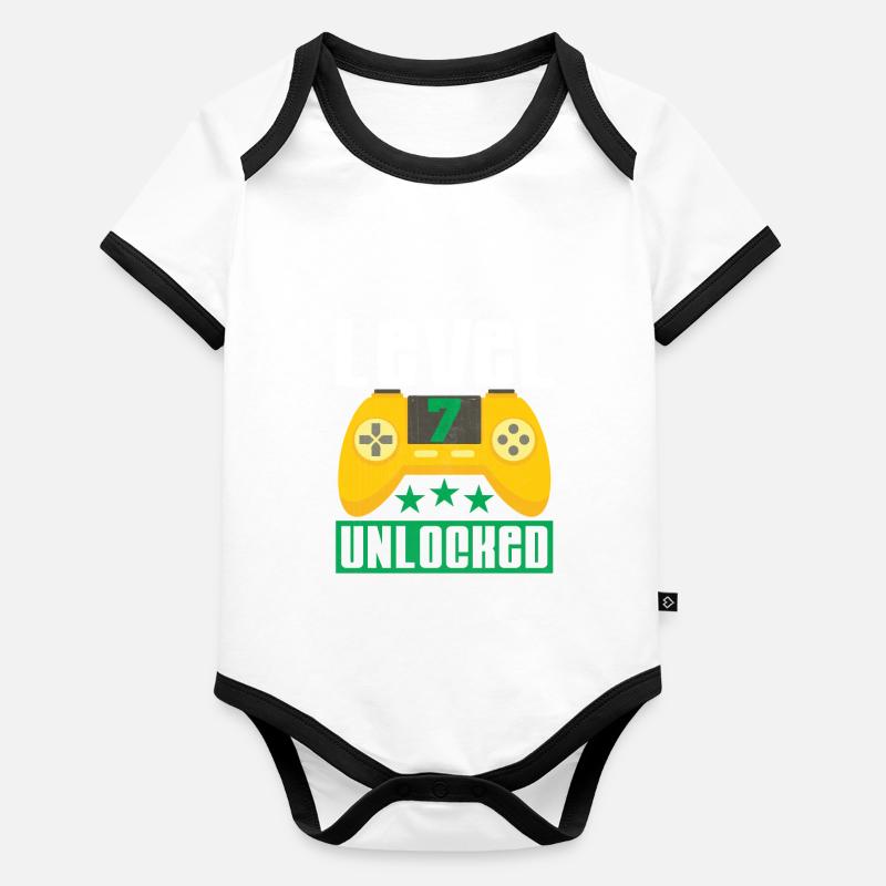 Level 7 erreicht Baby Bio-Kurzarm-Kontrastbody
