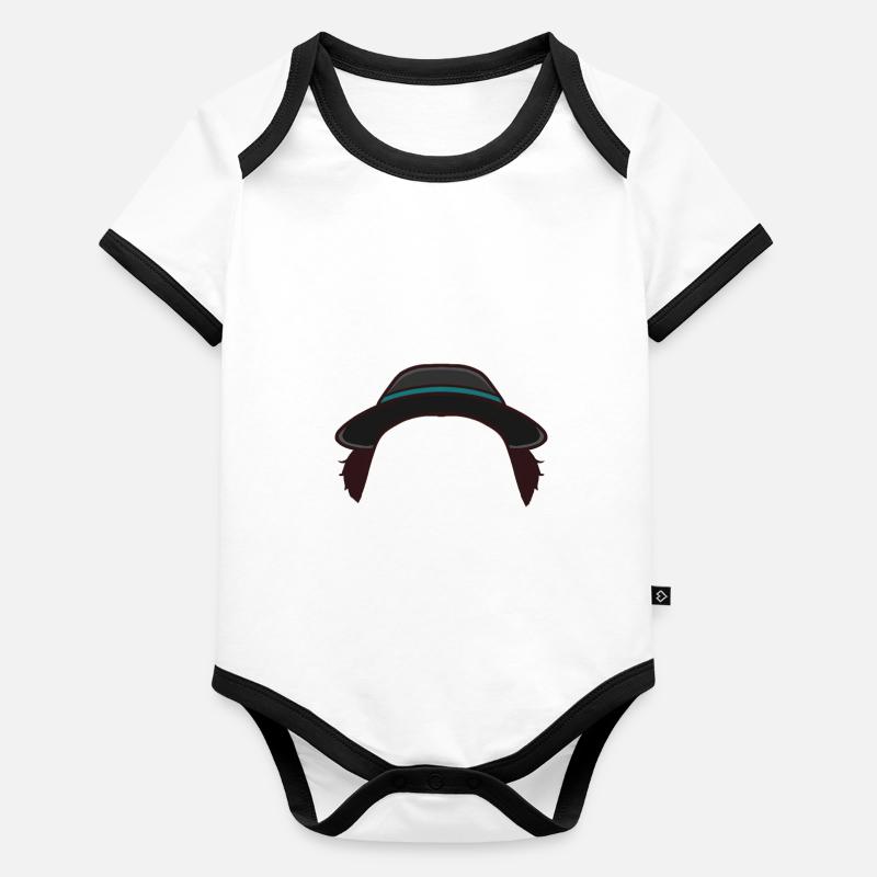 Hut mit Koteletten Baby Bio-Kurzarm-Kontrastbody