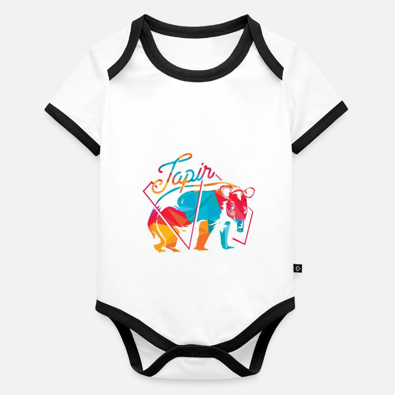 Tapire Polygon Baby Bio-Kurzarm-Kontrastbody