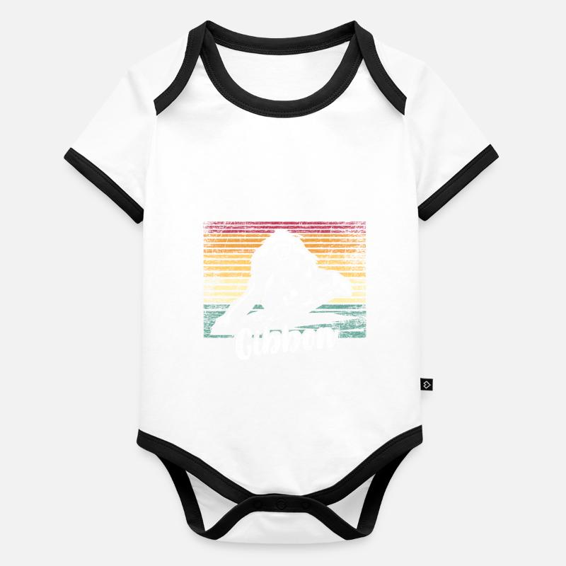 Gibbon Geschenk Baby Bio-Kurzarm-Kontrastbody