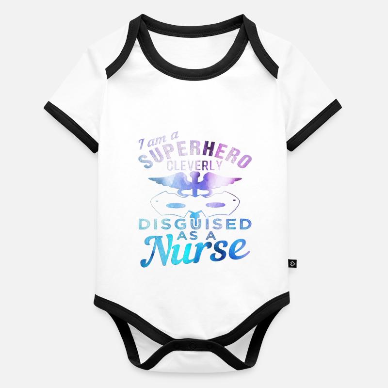 Infirmière Body Bébé bio contrasté manches courtes