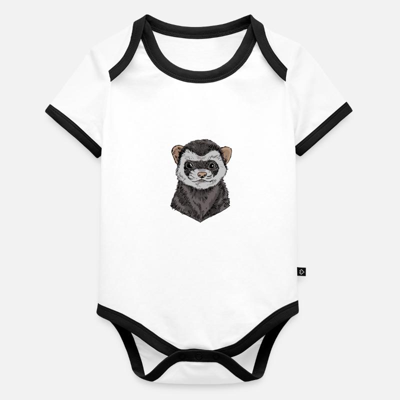 ferrets Organic Baby Contrasting Bodysuit