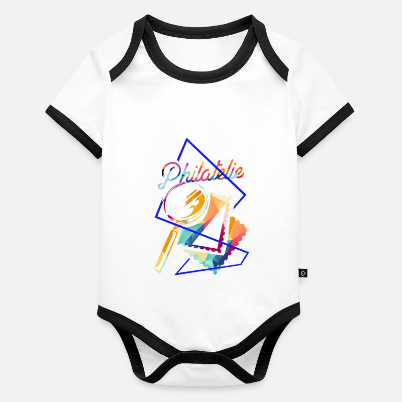 Philatelie Polygon Baby Bio-Kurzarm-Kontrastbody