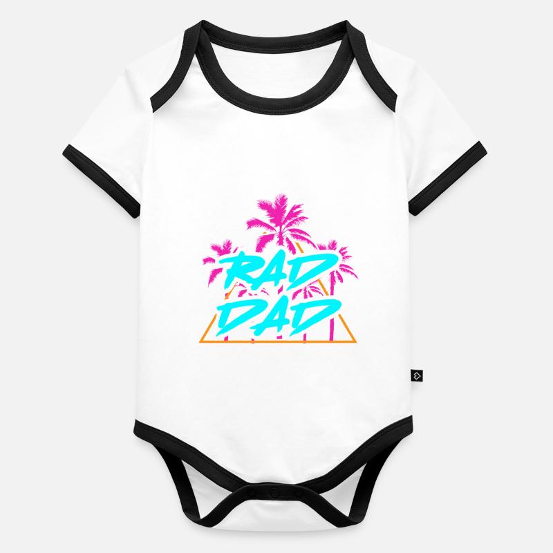 RAD DAD Best Dad ever Papa Papi Vater Organic Baby Contrasting Bodysuit