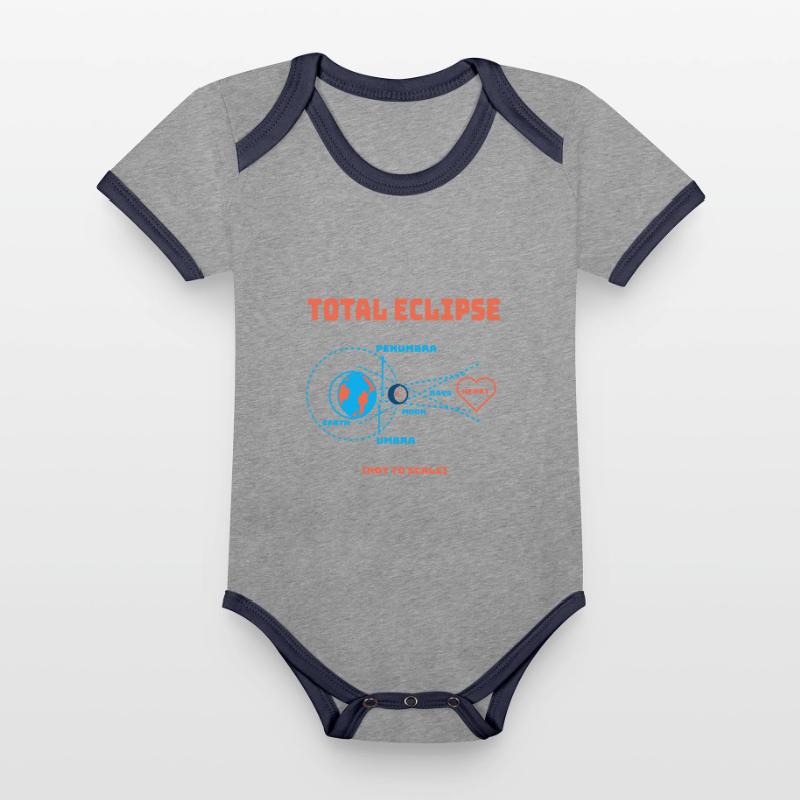 Total Eclipse Earth lunar eclipse solar system Organic Baby Contrasting Bodysuit