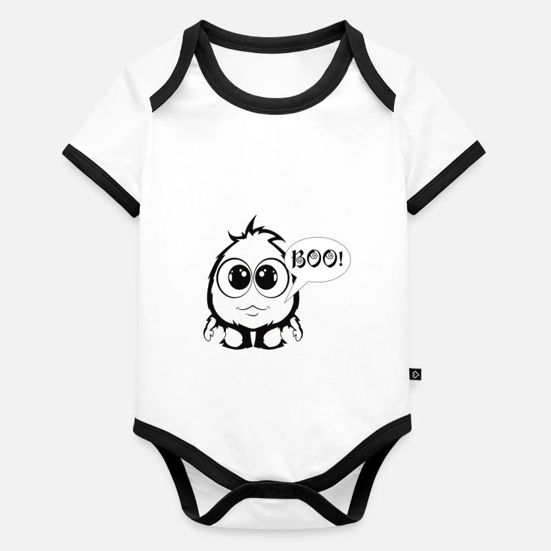 petit monstre mignon Body Bébé bio contrasté manches courtes