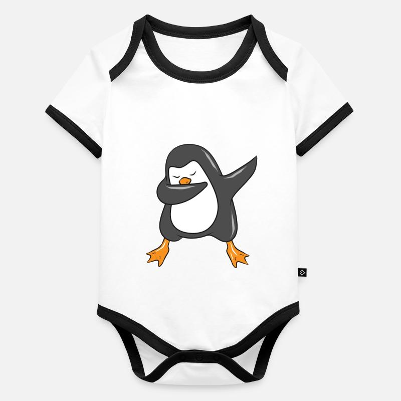 Dabbing Dab Pingouin bébé Body Bébé bio contrasté manches courtes