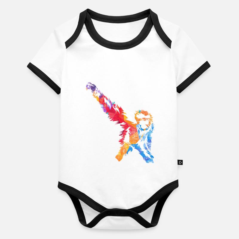 Gibbon Geschenk Baby Bio-Kurzarm-Kontrastbody