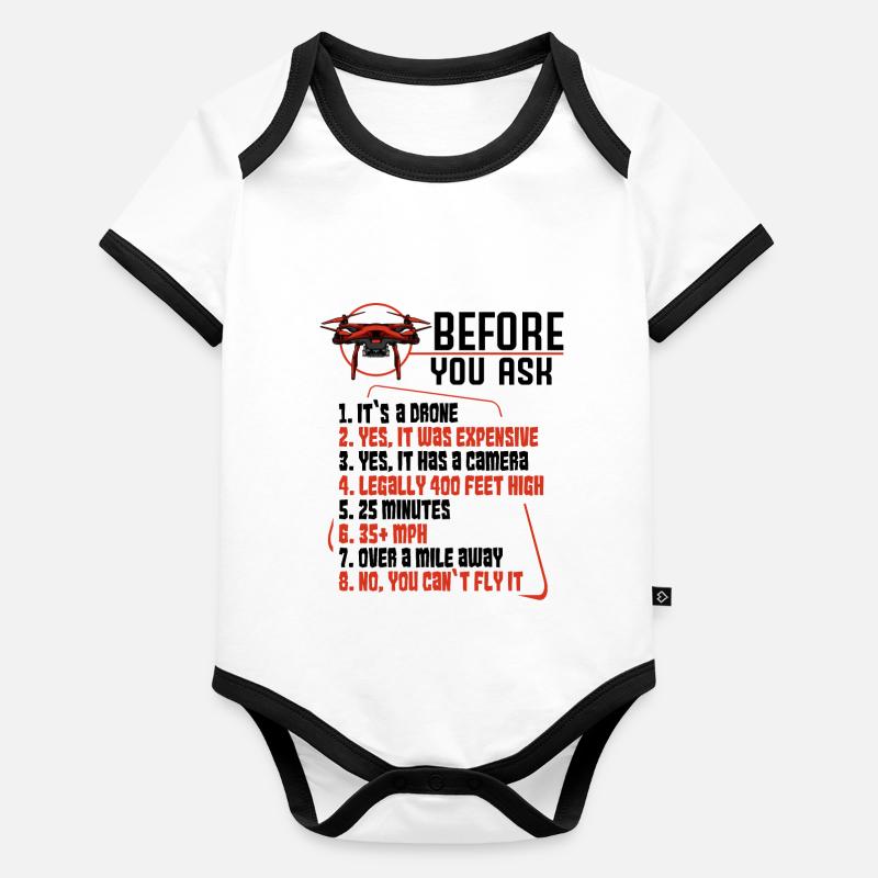 drones Organic Baby Contrasting Bodysuit