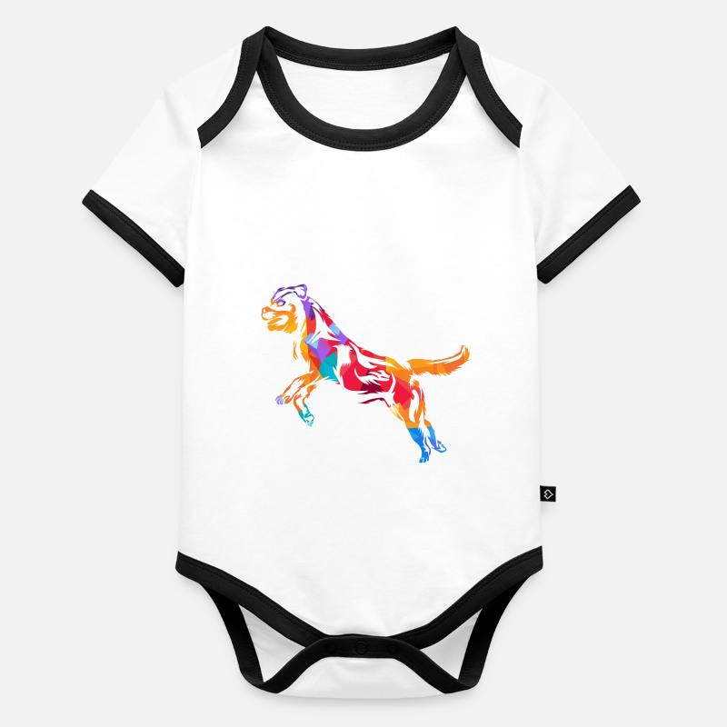 Rottweiler Polygone Body Bébé bio contrasté manches courtes