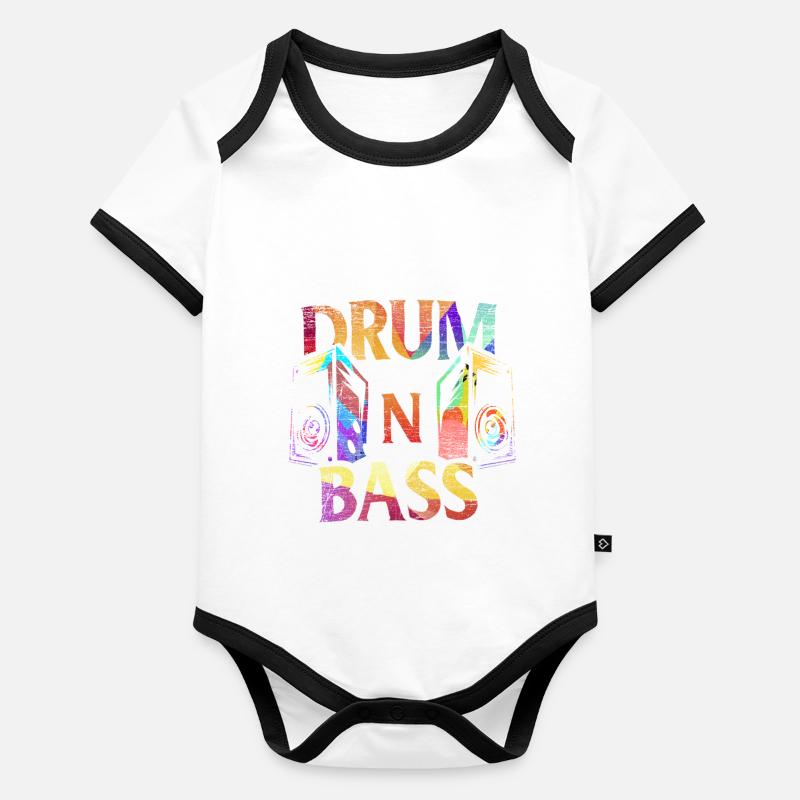 Drum n Bass Geschenk Baby Bio-Kurzarm-Kontrastbody