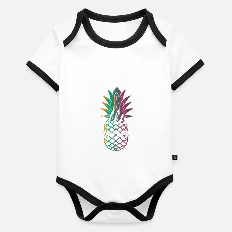Summer, pineapple Organic Baby Contrasting Bodysuit
