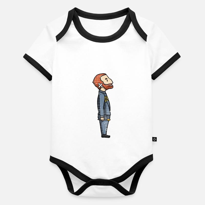 Van Gogh Sonnenblume Baby Bio-Kurzarm-Kontrastbody