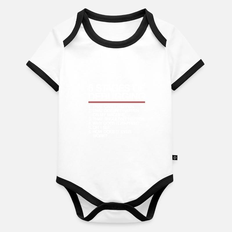 6 étapes de débogage | Programmeur, informatique Body Bébé bio contrasté manches courtes