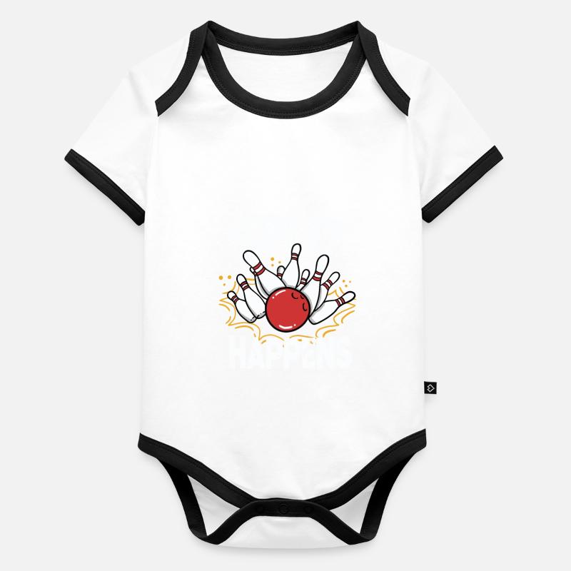 Strike bowling shirt de bowling Body Bébé bio contrasté manches courtes