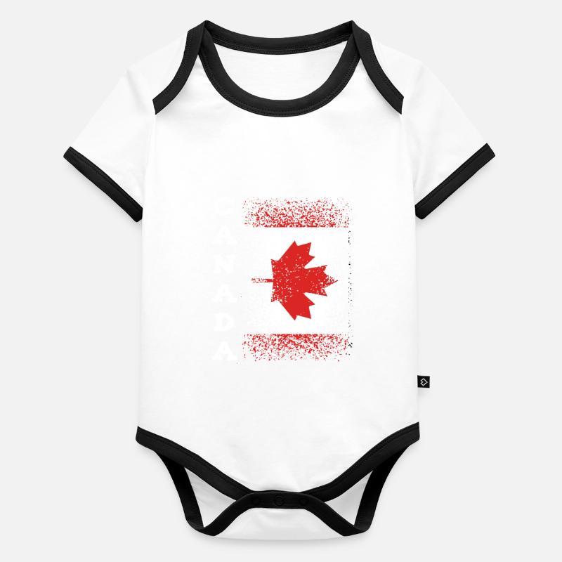 Canada flag Organic Baby Contrasting Bodysuit