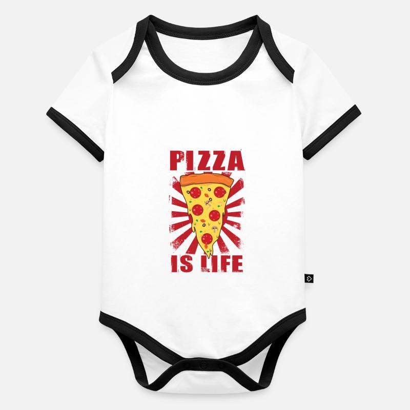 Pizza Baby Bio-Kurzarm-Kontrastbody