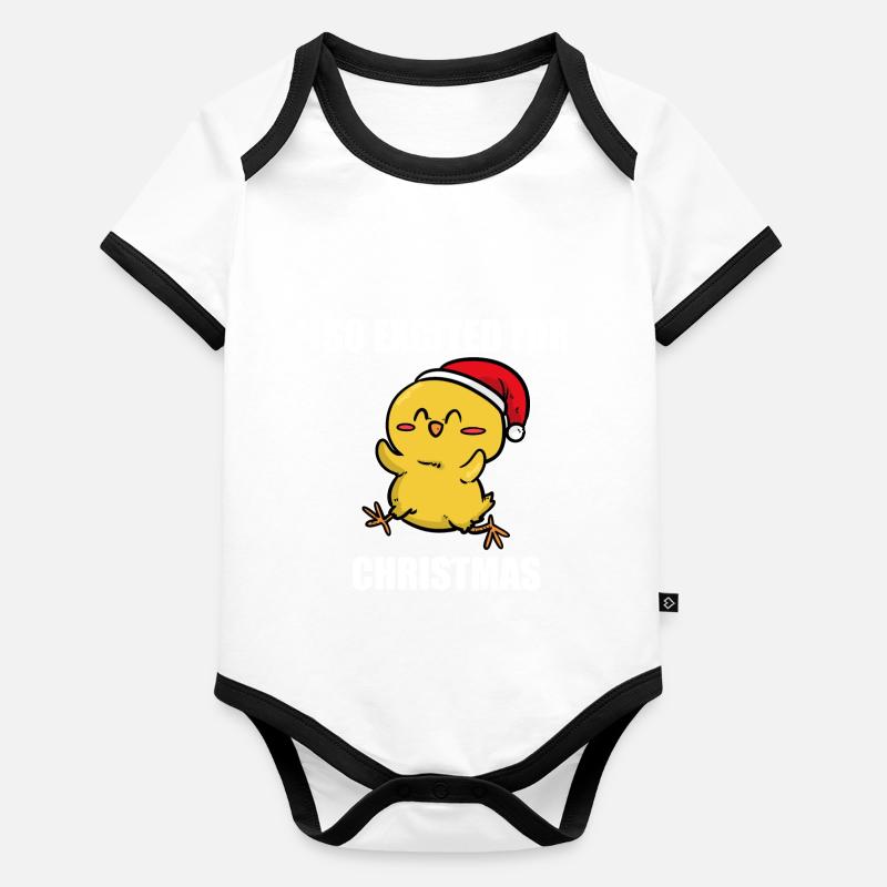 Oiseau de noel Body Bébé bio contrasté manches courtes