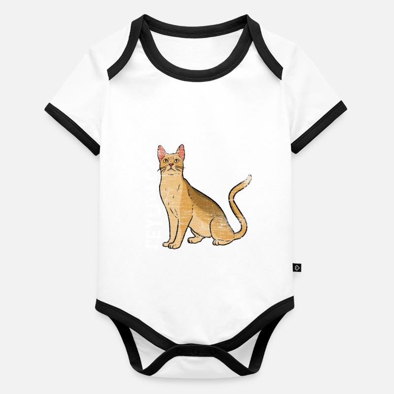 Cadeau de chat de Ceylan Body Bébé bio contrasté manches courtes