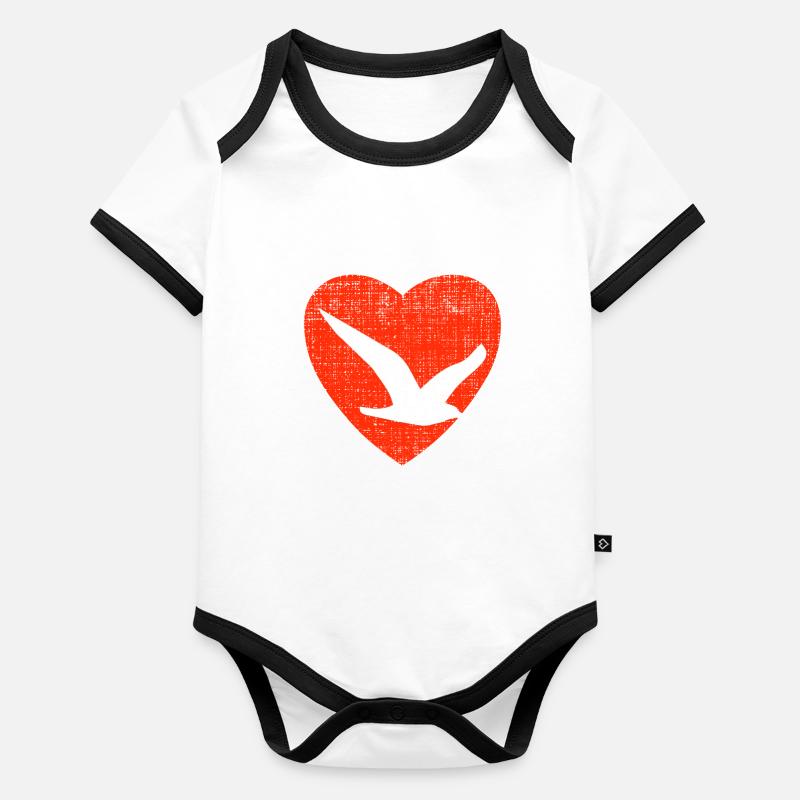 Heart For Gulls Baby Bio-Kurzarm-Kontrastbody