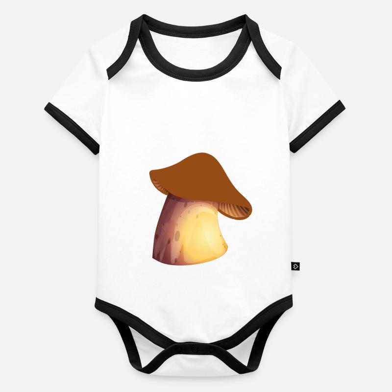 Champignons champignons champignons champignons champignons champignons Body Bébé bio contrasté manches courtes