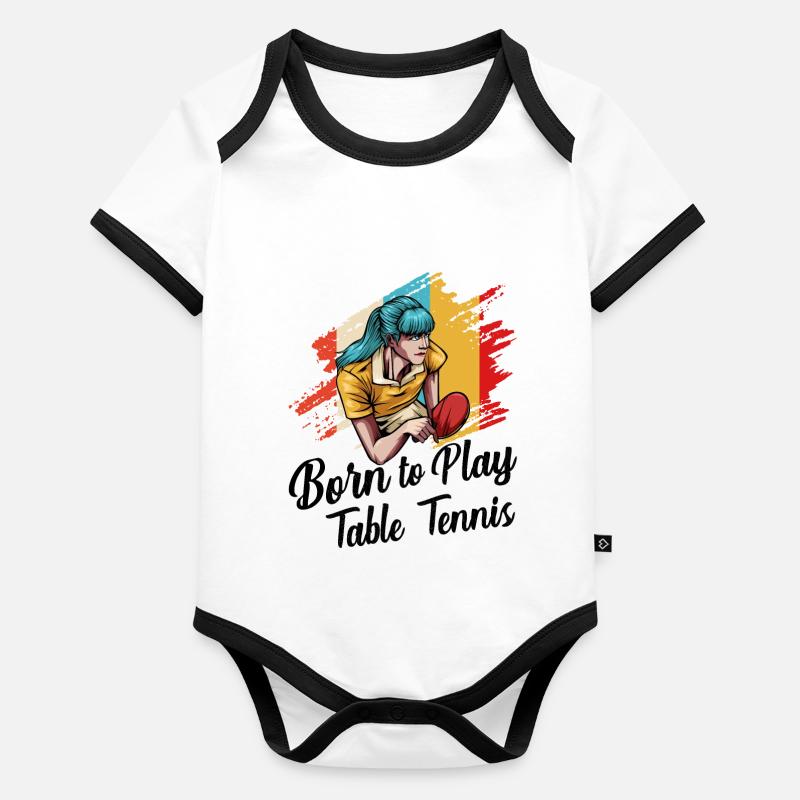 Ping-pong Body Bébé bio contrasté manches courtes