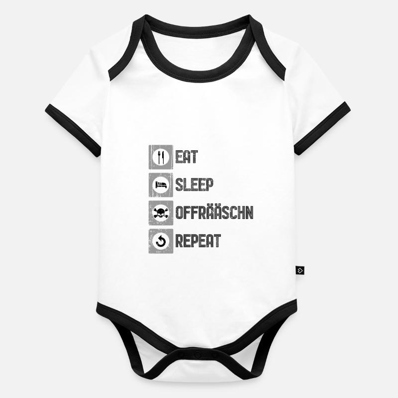 Manger sommeil exciter répéter | Paroles de colère de Saxe Body Bébé bio contrasté manches courtes
