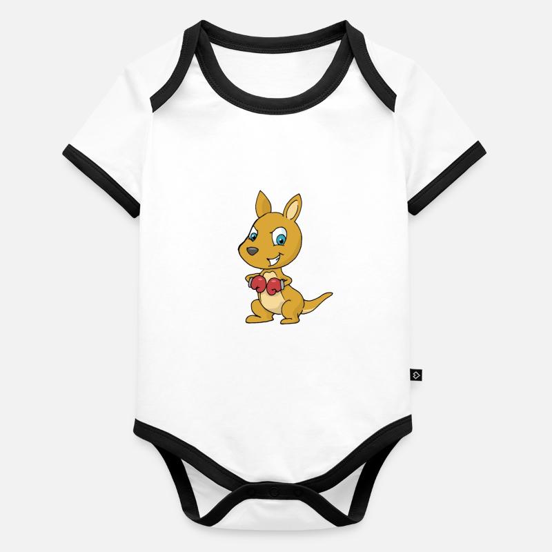 Kangaroo boxing Organic Baby Contrasting Bodysuit