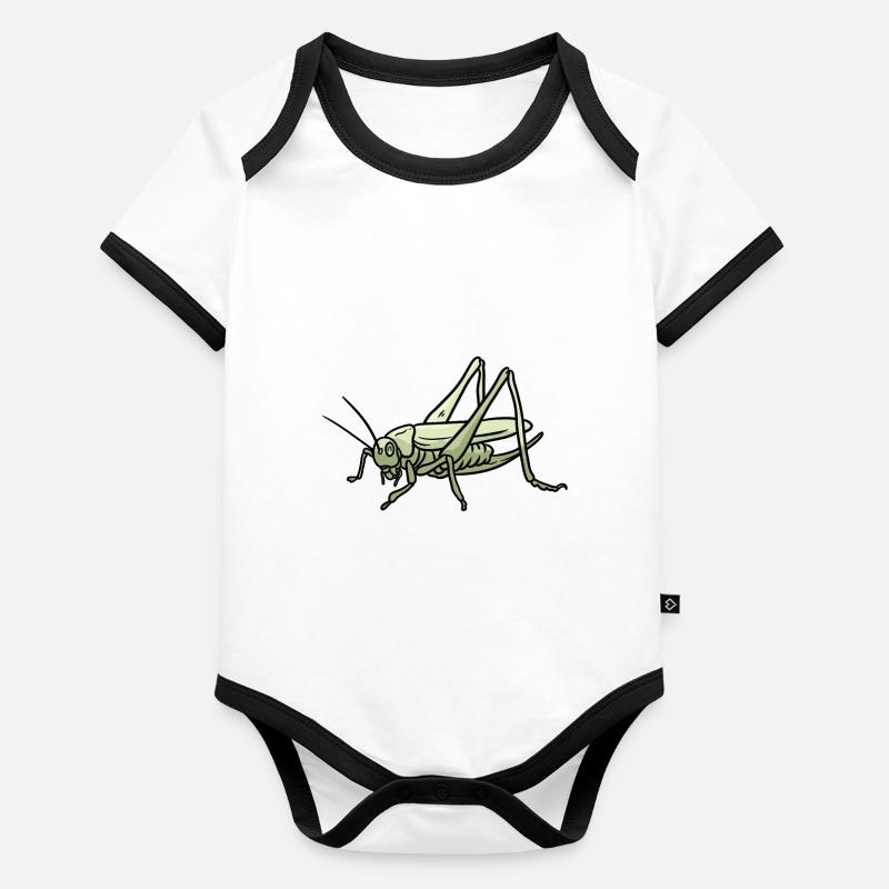 sauterelle Body Bébé bio contrasté manches courtes