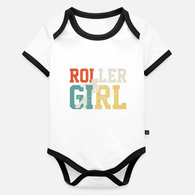 Fille de roller Body Bébé bio contrasté manches courtes