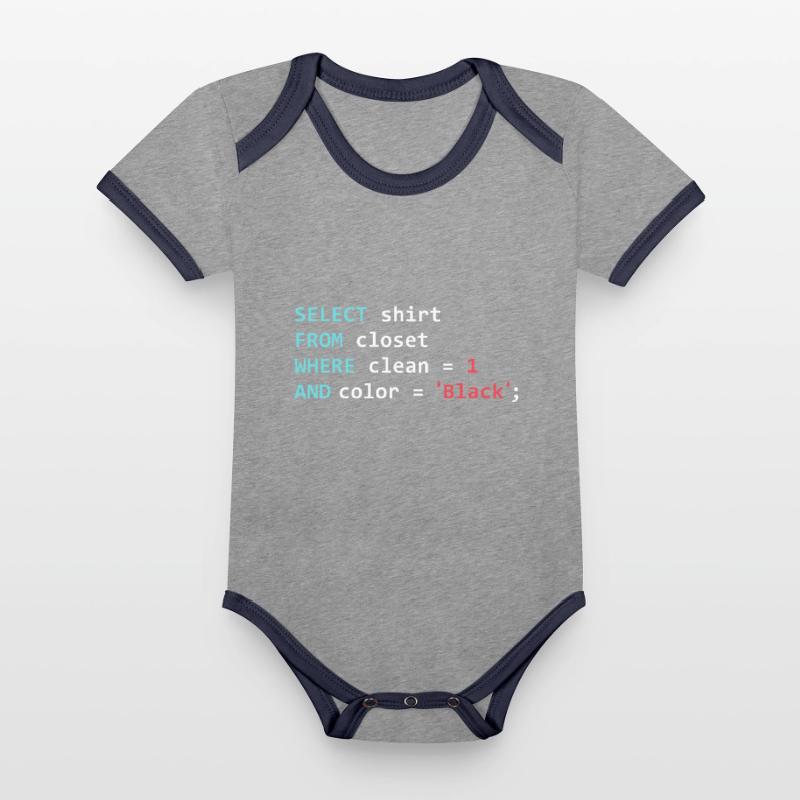 Programmer Database Funny SQL Query Organic Baby Contrasting Bodysuit