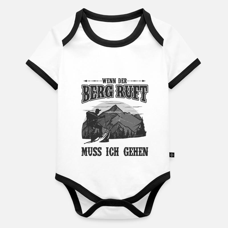 Wenn der Berg ruft muss ich gehen Wanderer Baby Bio-Kurzarm-Kontrastbody