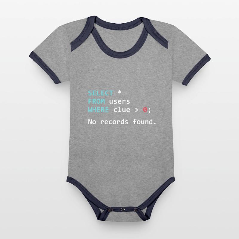 Funny Programmer Gift SQL Query Organic Baby Contrasting Bodysuit
