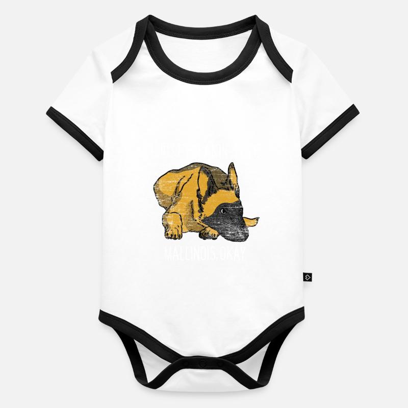 Malinois Hund Geschenk Baby Bio-Kurzarm-Kontrastbody
