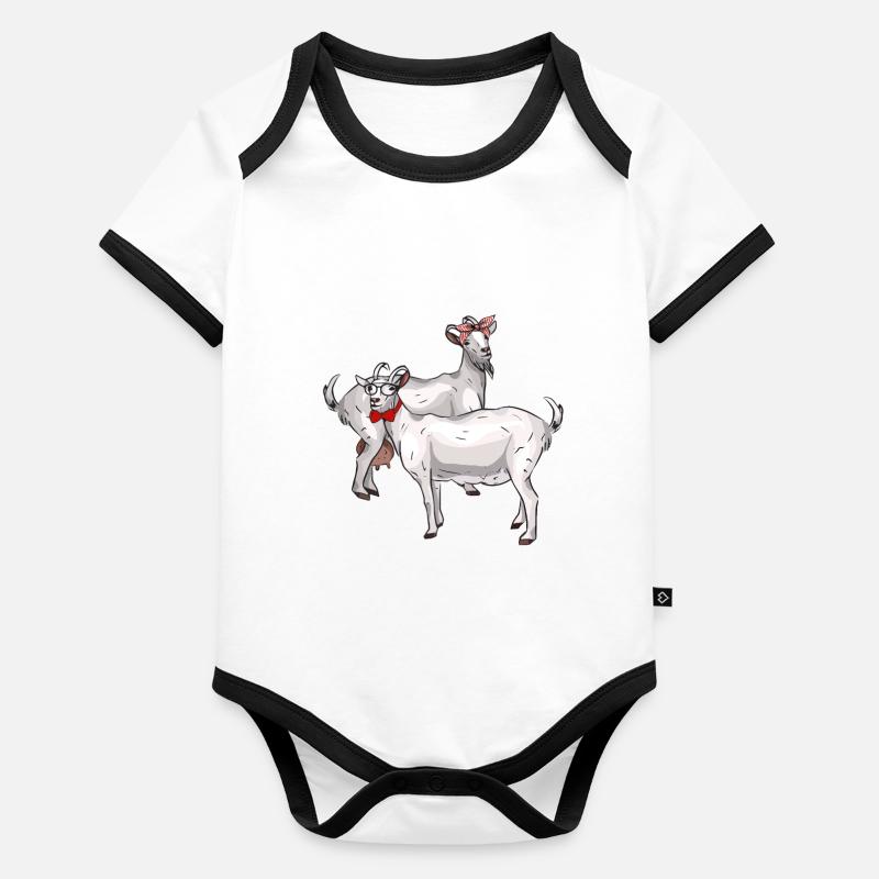 Chèvre chèvre bouc Bock Bergers Bauer Cadeau Body Bébé bio contrasté manches courtes