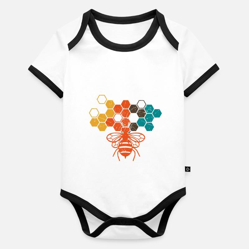 Biene Baby Bio-Kurzarm-Kontrastbody