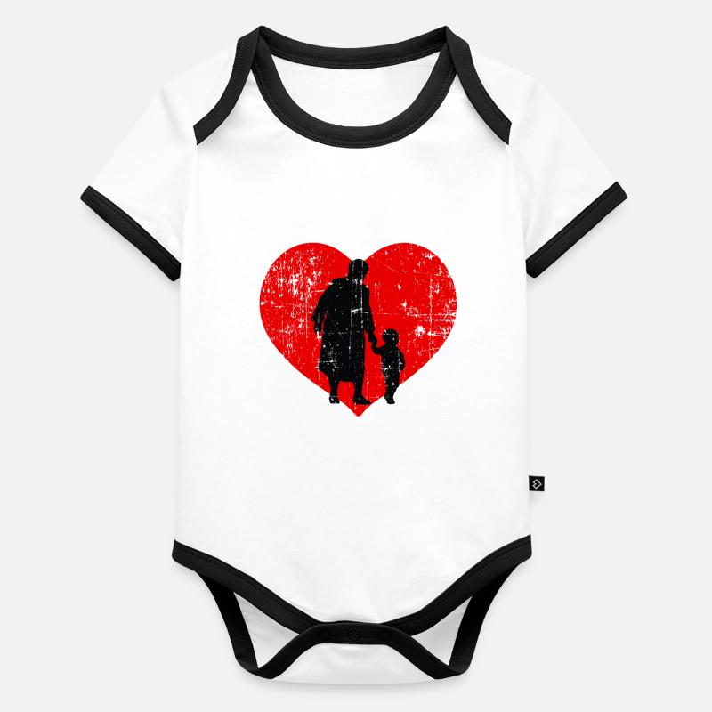 J'aime les grands-mères Body Bébé bio contrasté manches courtes
