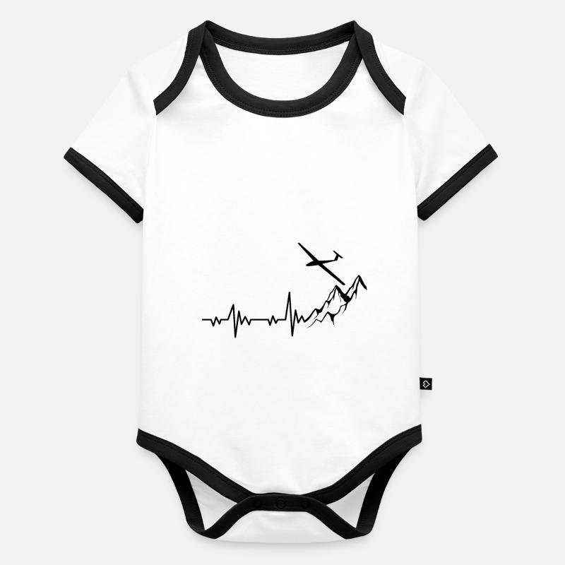 Glider pilot heartbeat Organic Baby Contrasting Bodysuit