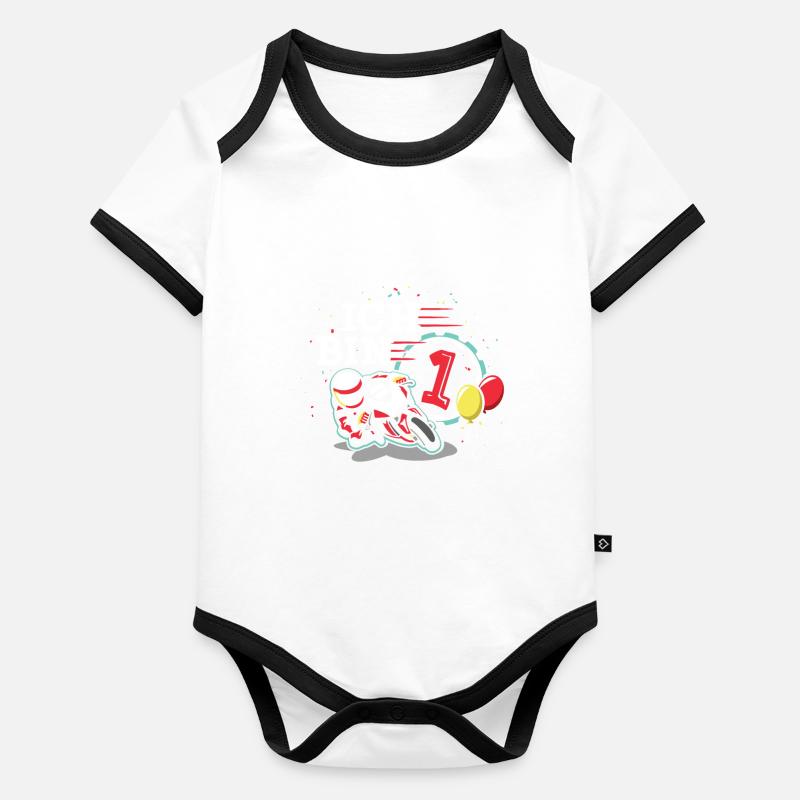 Kinder 1. Geburtstag Motorrad ein Jahr Geschenk Baby Bio-Kurzarm-Kontrastbody